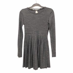 Deuxieme Pleated Gray Wool Dress Small